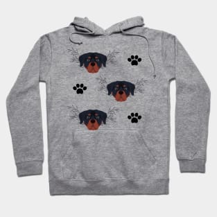 Rottweiler Dog Breed Face Pattern Hoodie